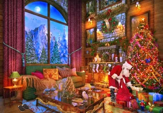 Puzzle Christmas Lodge - 1000 pièces from Bluebird Puzzle – box 1 of 2