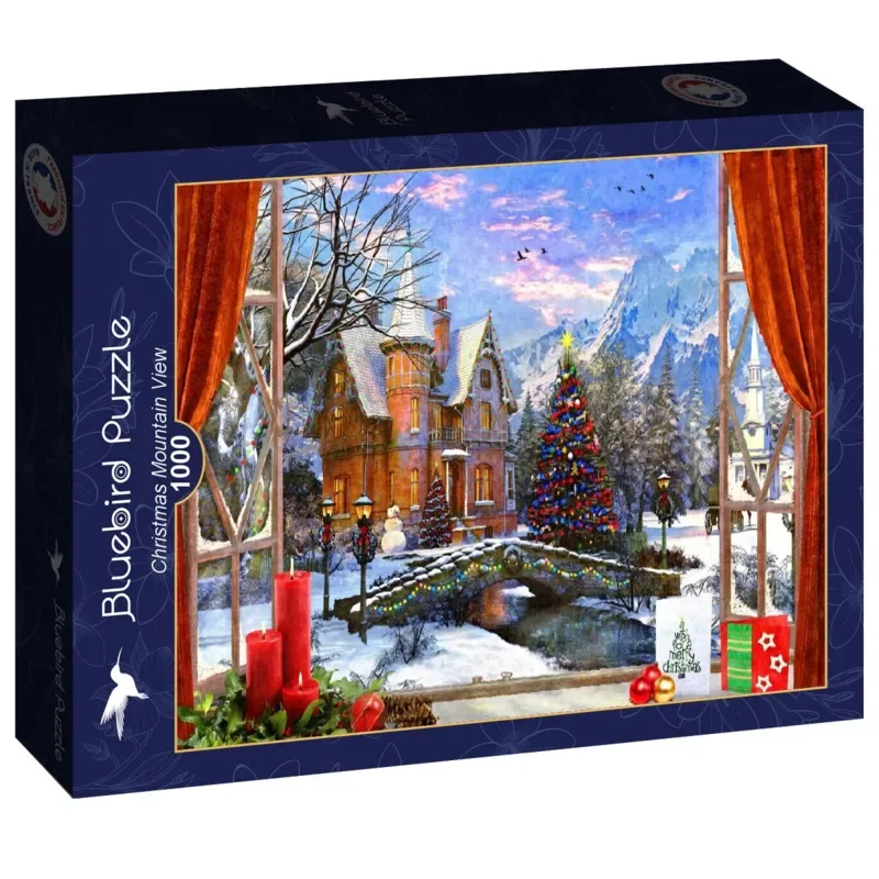 Puzzle Christmas Mountain View - 1000 pièces van Bluebird Puzzle – doos 2 van 2