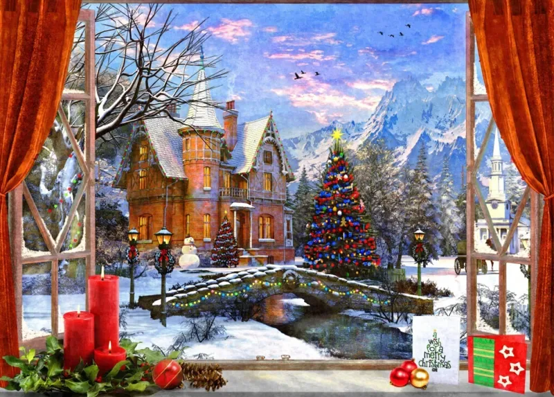 Puzzle Christmas Mountain View - 500 à 999 pièces de Bluebird Puzzle – boîte