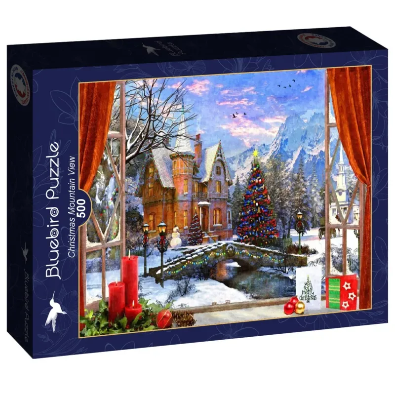 Puzzle Christmas Mountain View - 500 à 999 pièces von Bluebird Puzzle – Schachtel 2 von 2