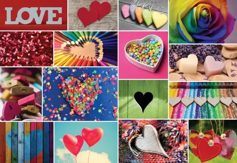 Puzzle Collage - Love in Color - 1000 pièces de Bluebird Puzzle – boîte 1 sur 2