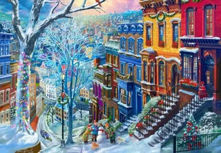 Puzzle Colline d'Hiver - 1000 pièces von Bluebird Puzzle – Schachtel 1 von 2