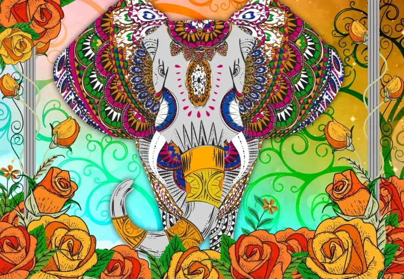 Puzzle Colorful Elephant - 1000 pièces de Bluebird Puzzle – boîte