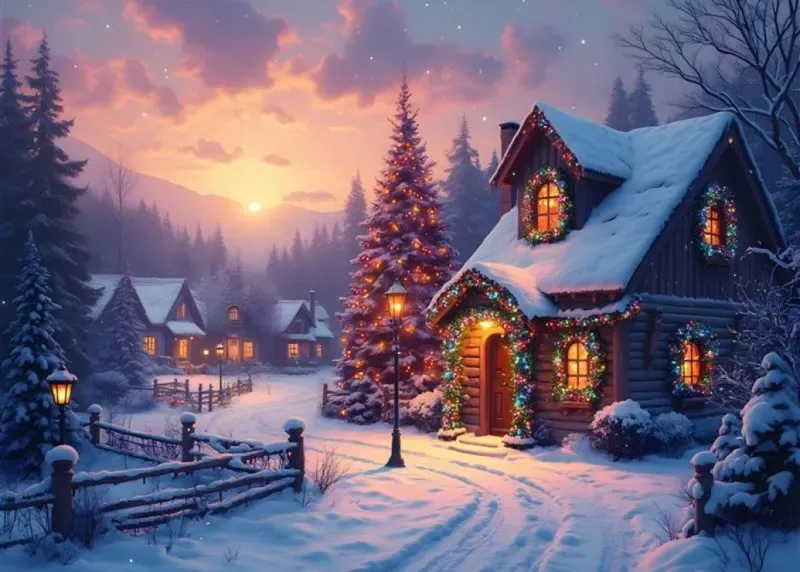 Puzzle Cottage à Noël - 500 à 999 pièces van Bluebird Puzzle – doos 1 van 2