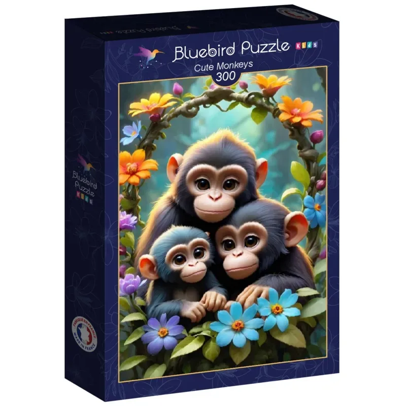 Puzzle Cute Monkeys - 200 à 499 pièces von Bluebird Puzzle – Schachtel 2 von 2