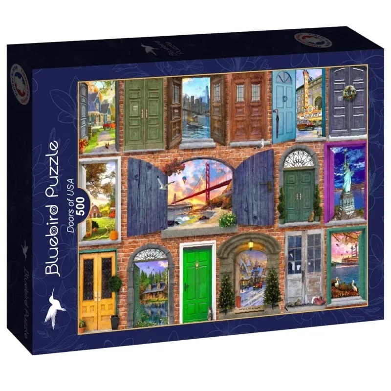 Puzzle Doors of USA - 500 à 999 pièces de Bluebird Puzzle – boîte 2 sur 2