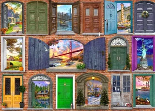 Puzzle Doors of USA - 500 à 999 pièces de Bluebird Puzzle – boîte 1 sur 2