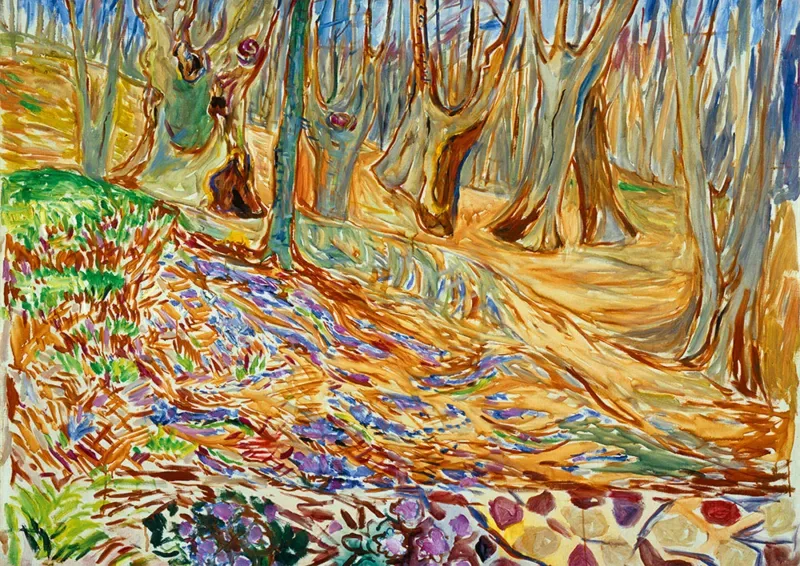 Puzzle Edvard Munch - Elm Forrest in Spring, 1923 - 1000 pièces van Bluebird Puzzle – doos