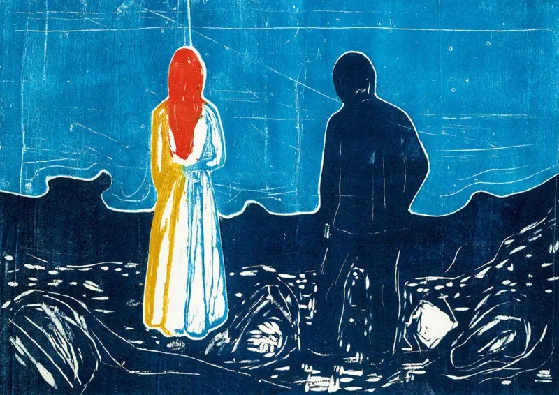 Puzzle Edvard Munch - Two People: The Lonely Ones, 1899 - 1000 pièces de Bluebird Puzzle – boîte 1 sur 2