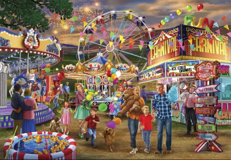 Puzzle Family Fun Carnival - 1000 pièces från Bluebird Puzzle – kartong 1 av 2