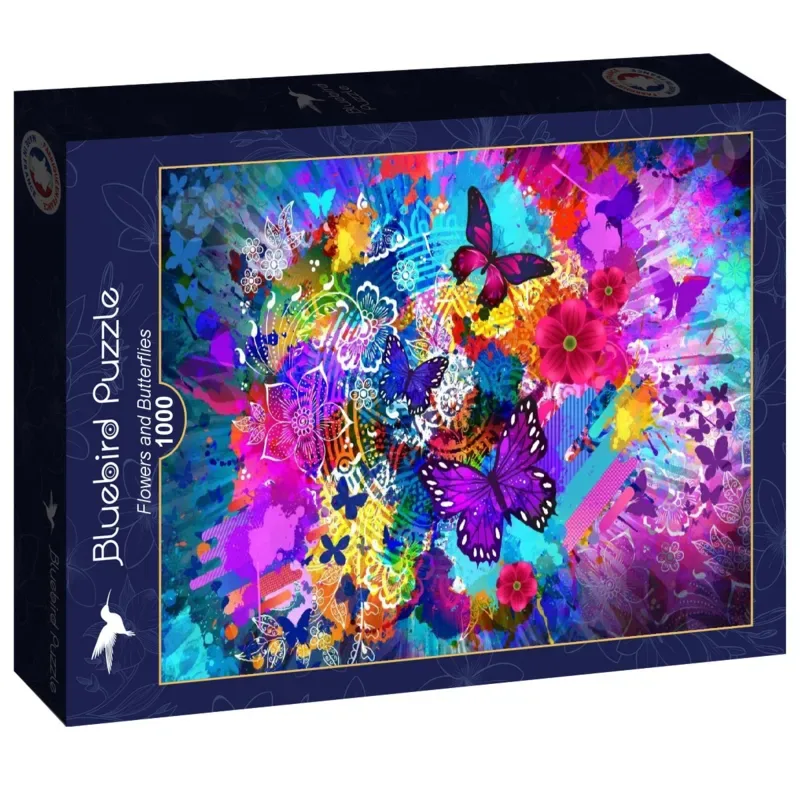 Puzzle Flowers and Butterflies - 1000 pièces de Bluebird Puzzle – boîte 2 sur 2