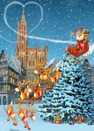Puzzle François Ruyer - Cathédrale de Strasbourg à Noël - 10 à 25 pièces van Bluebird Puzzle – doos 1 van 2