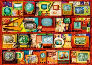 Puzzle Golden Age of Television-Shelf - 1000 pièces de Bluebird Puzzle – boîte 1 sur 2