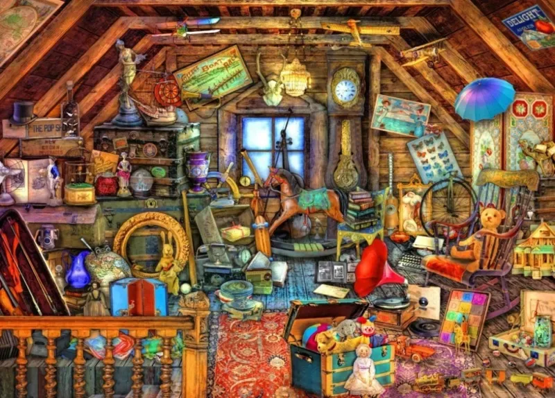 Puzzle Hidden Object Attic - 1500 pièces de Bluebird Puzzle – boîte