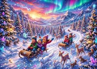 Puzzle Hiver Féérique dans les Montagnes - 500 à 999 pièces van Bluebird Puzzle – doos 1 van 2