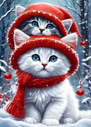 Puzzle Kitties in the Winter - 200 à 499 pièces van Bluebird Puzzle – doos 1 van 2