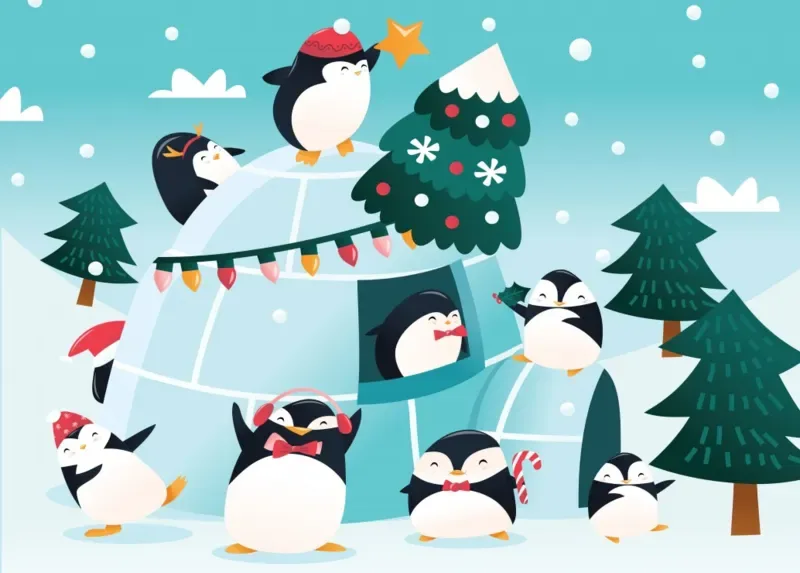 Puzzle L'Igloo des Pingouins - 26 à 50 pièces van Bluebird Puzzle – doos