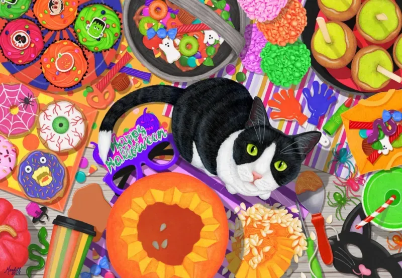 Puzzle L'Intrus de la Fête d'Halloween - 1000 pièces de Bluebird Puzzle – boîte 1 sur 2