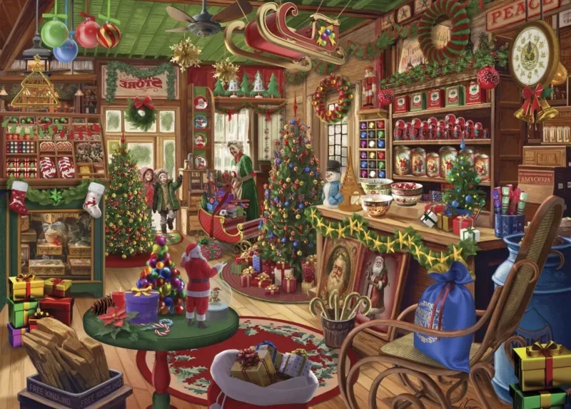 Puzzle La Boutique de Noël - 1500 pièces de Bluebird Puzzle – boîte