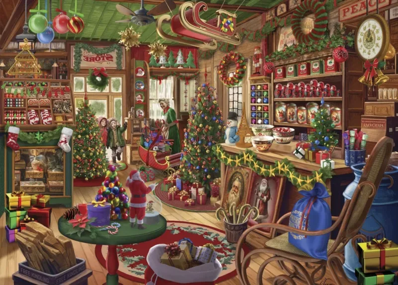 Puzzle La Boutique de Noël - 500 à 999 pièces van Bluebird Puzzle – doos 1 van 2