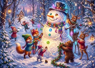 Puzzle Le Bonhomme de Neige Magique - 100 à 149 pièces de Bluebird Puzzle – boîte 1 sur 2