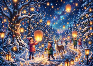 Puzzle Le Festival des Lanternes d'Hiver - 200 à 499 pièces van Bluebird Puzzle – doos 1 van 2