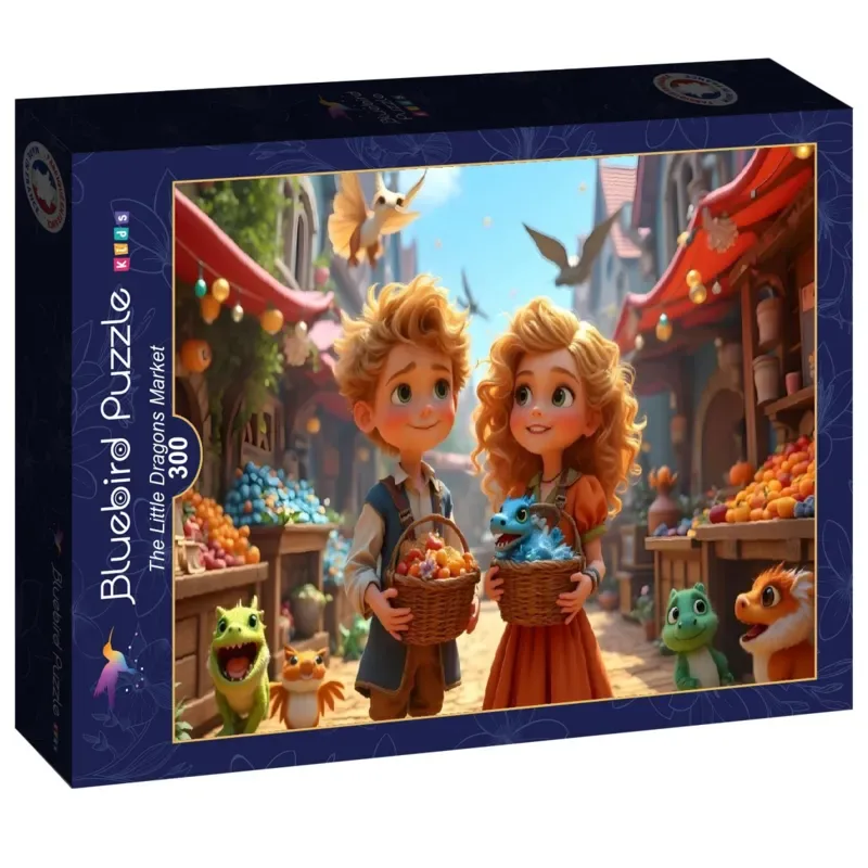 Puzzle Le Marché aux Petits Dragons - 200 à 499 pièces von Bluebird Puzzle – Schachtel 2 von 2