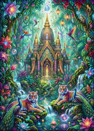 Puzzle Le Sanctuaire des Tigres - 500 à 999 pièces de Bluebird Puzzle – boîte 1 sur 2