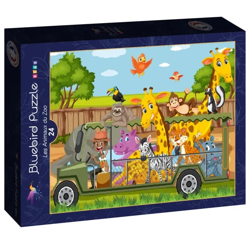 Puzzle Les Animaux du Zoo - 10 à 25 pièces van Bluebird Puzzle – doos 2 van 2