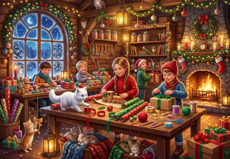 Puzzle Les Préparatifs de Noël - 1000 pièces van Bluebird Puzzle – doos