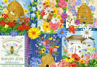 Puzzle Les Ruches et les Abeilles - 1000 pièces van Bluebird Puzzle – doos 1 van 2
