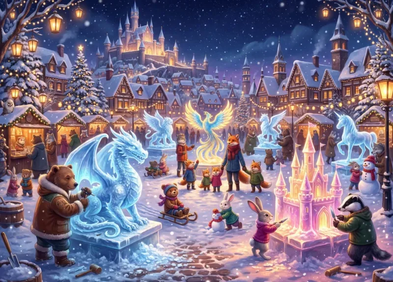 Puzzle Les Sculptures de Glace - 500 à 999 pièces de Bluebird Puzzle – boîte