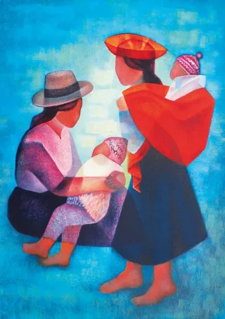 Puzzle Louis Toffoli - Famille Péruvienne, 1986 - 1000 pièces van Bluebird Puzzle – doos 1 van 2