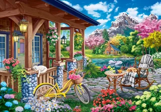 Puzzle Maison dans les Montagnes - 1000 pièces von Bluebird Puzzle – Schachtel 1 von 2
