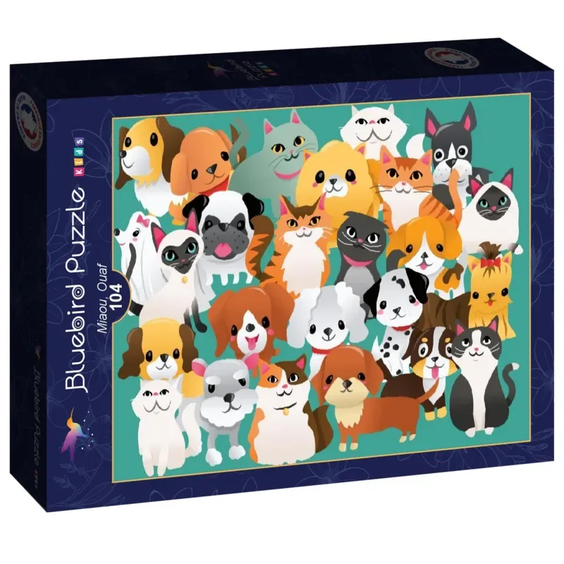 Puzzle Miaou, Ouaf - 100 à 149 pièces de Bluebird Puzzle – boîte 2 sur 2