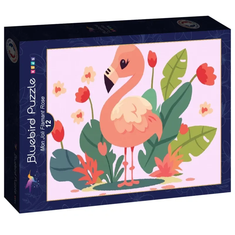 Puzzle Mon Joli Flamant Rose - 10 à 25 pièces de Bluebird Puzzle – boîte 2 sur 2