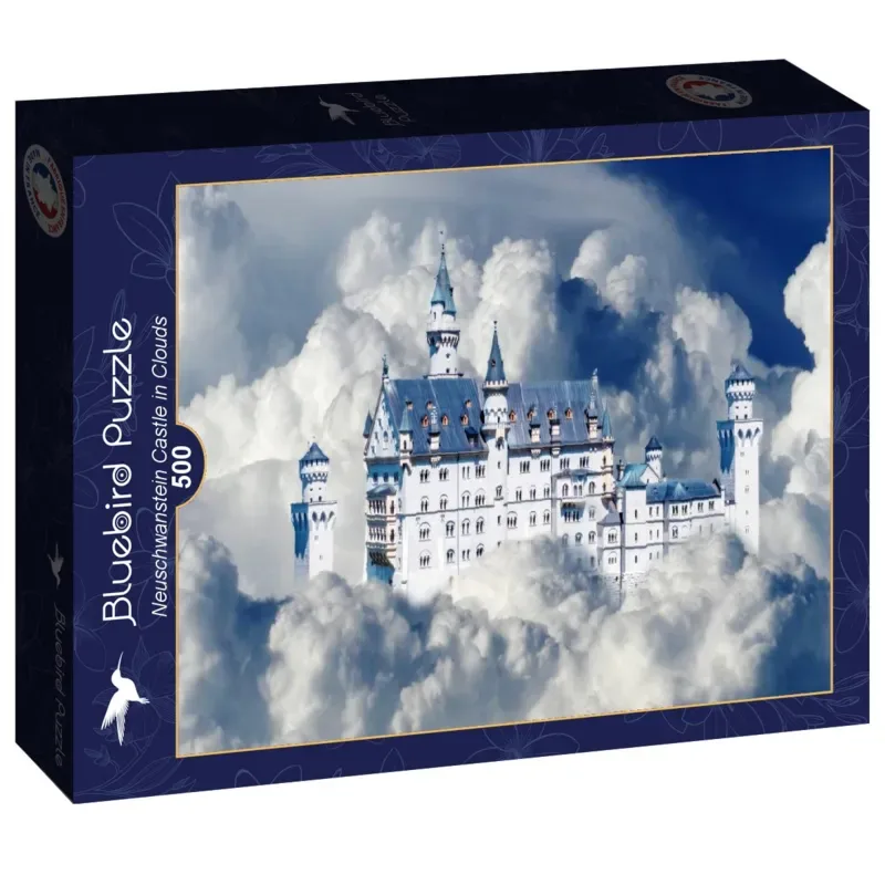 Puzzle Neuschwanstein Castle in Clouds - 500 à 999 pièces de Bluebird Puzzle – boîte 2 sur 2