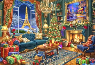 Puzzle Noël à Paris - 2000 pièces von Bluebird Puzzle – Schachtel 1 von 2