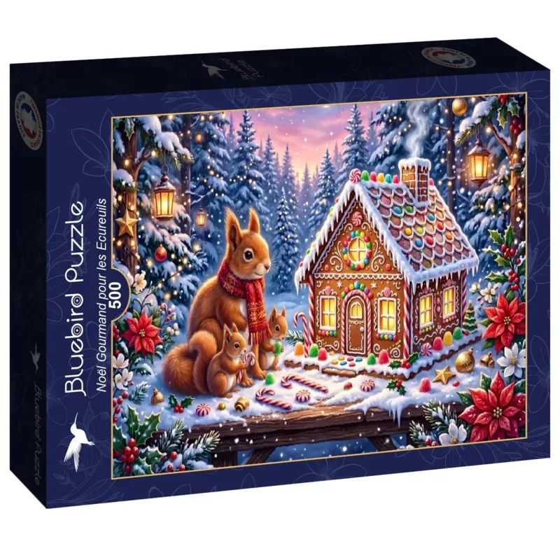 Puzzle Noël Gourmand pour les Ecureuils - 500 à 999 pièces van Bluebird Puzzle – doos 2 van 2
