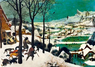 Puzzle Pieter Bruegel the Elder - Hunters in the Snow (Winter), 1565 - 1000 pièces van Bluebird Puzzle – doos 1 van 2
