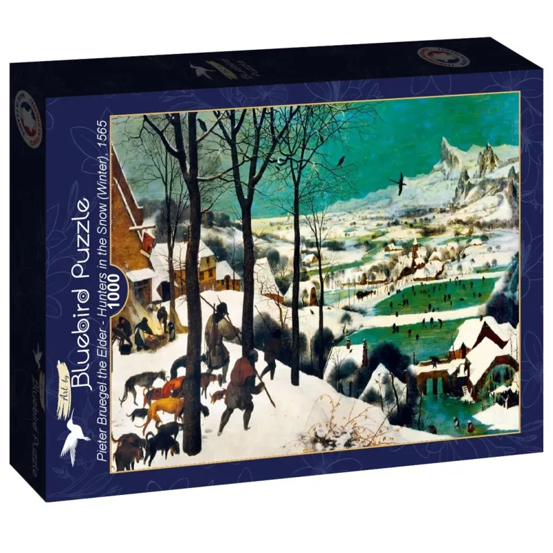 Puzzle Pieter Bruegel the Elder - Hunters in the Snow (Winter), 1565 - 1000 pièces van Bluebird Puzzle – doos 2 van 2