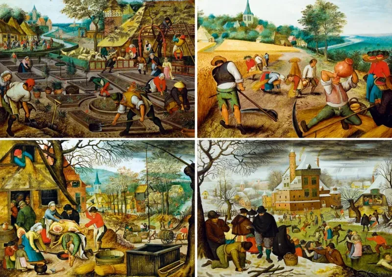 Puzzle Pieter Brueghel the Younger - The Four Seasons - 1000 pièces de Bluebird Puzzle – boîte 1 sur 2