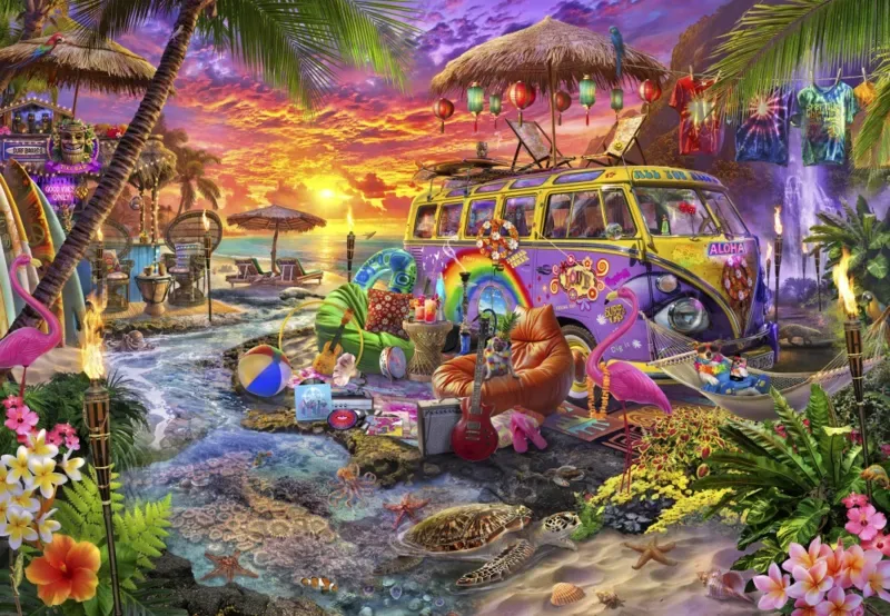 Puzzle Plage Hippie - 1000 pièces van Bluebird Puzzle – doos