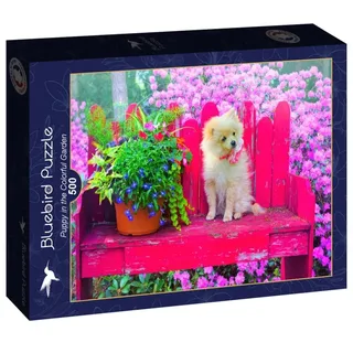 Puzzle Puppy in the Colorful Garden - 500 à 999 pièces van Bluebird Puzzle – doos 2 van 2