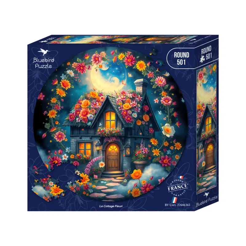 Puzzle Puzzle Rond - Le Cottage Fleuri - 500 à 999 pièces de Bluebird Puzzle – boîte 2 sur 2