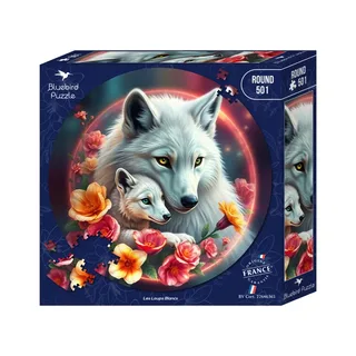 Puzzle Puzzle Rond - Les Loups Blancs - 500 à 999 pièces van Bluebird Puzzle – doos 2 van 2