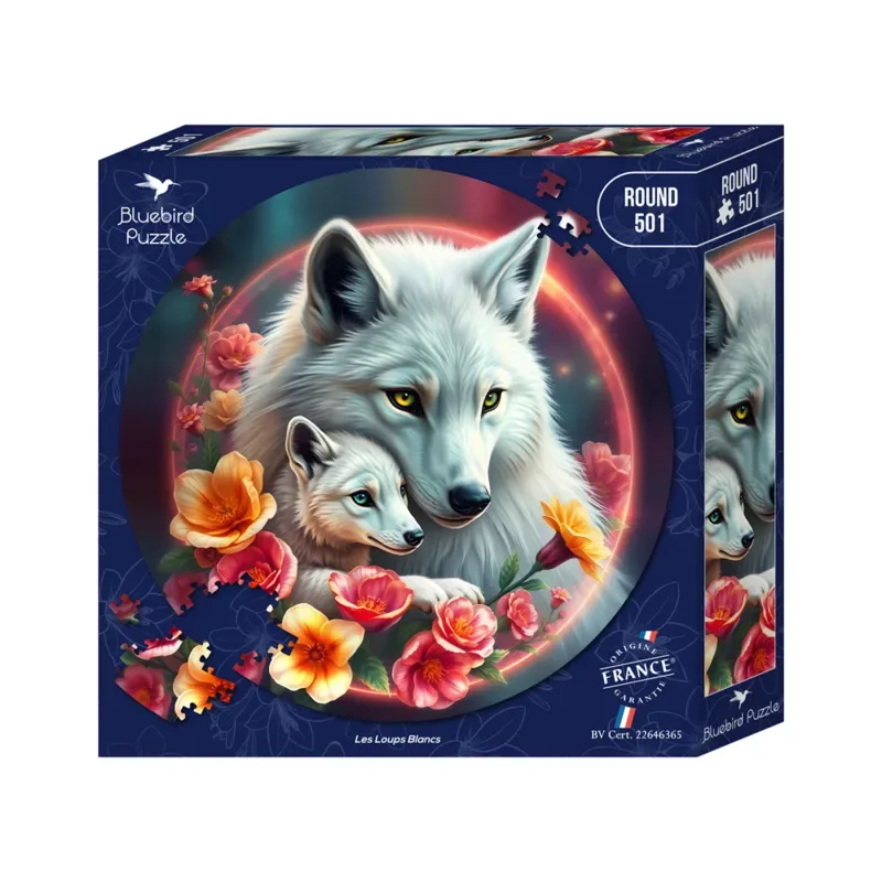 Puzzle Puzzle Rond - Les Loups Blancs - 500 à 999 pièces van Bluebird Puzzle – doos 2 van 2
