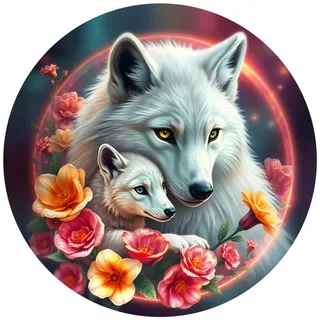 Puzzle Puzzle Rond - Les Loups Blancs - 500 à 999 pièces van Bluebird Puzzle – doos 1 van 2
