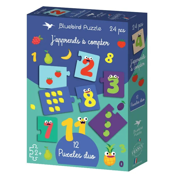 Puzzle Puzzles duo - J'apprends à Compter - 10 à 25 pièces de Bluebird Puzzle – boîte