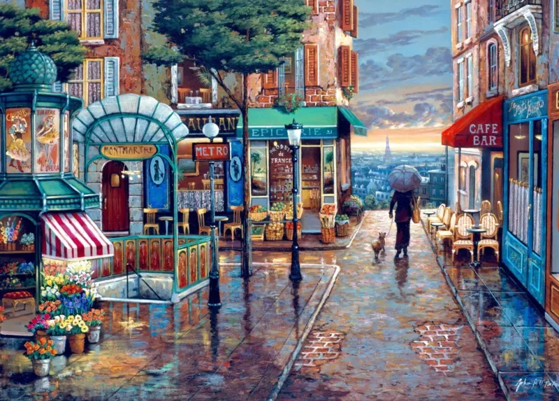 Puzzle Rainy Day Stroll - 500 à 999 pièces de Bluebird Puzzle – boîte